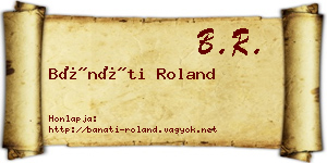 Bánáti Roland névjegykártya